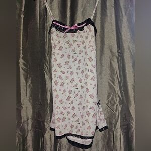 Betsey Johnson/Forever 21 Slip Dress with Pink Floral Pattern